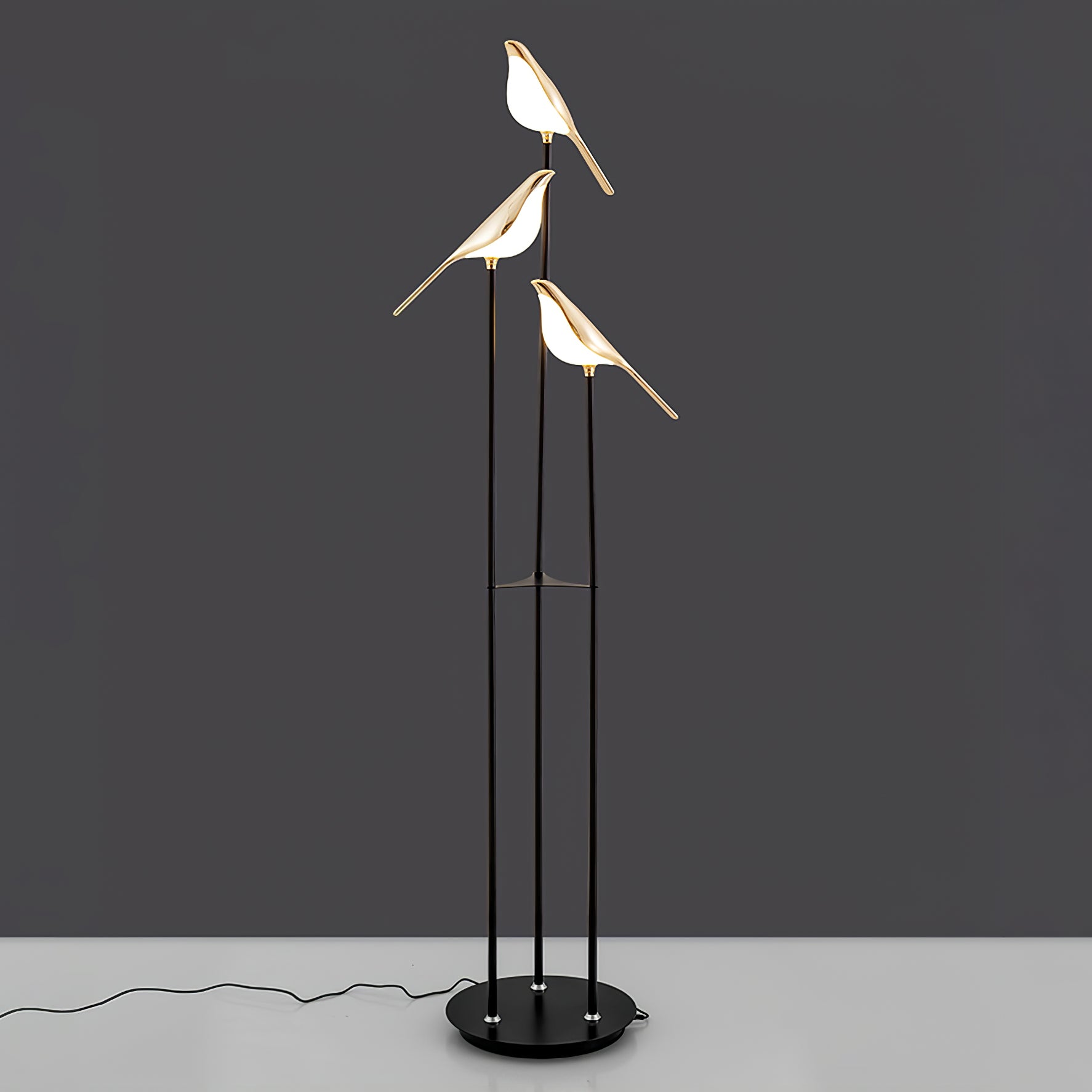Aurevo Perch | LED-golvlampa med dekorativt fågelmotiv