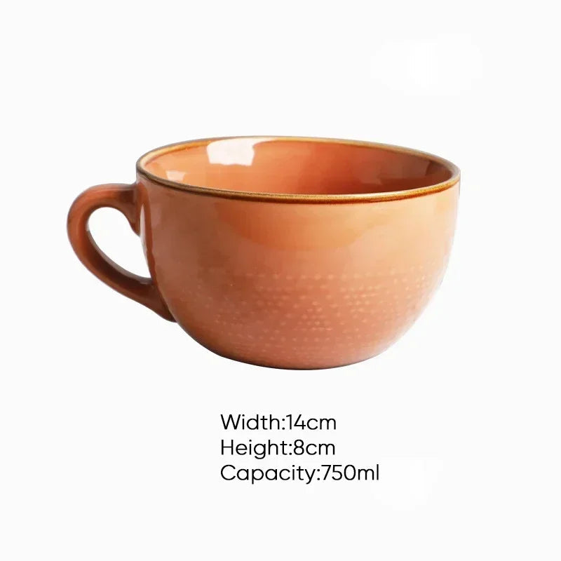 Magu Stengods Kaffekopp | 12oz | Jorderiga Nyans med Guldkant | Brick by Brick London