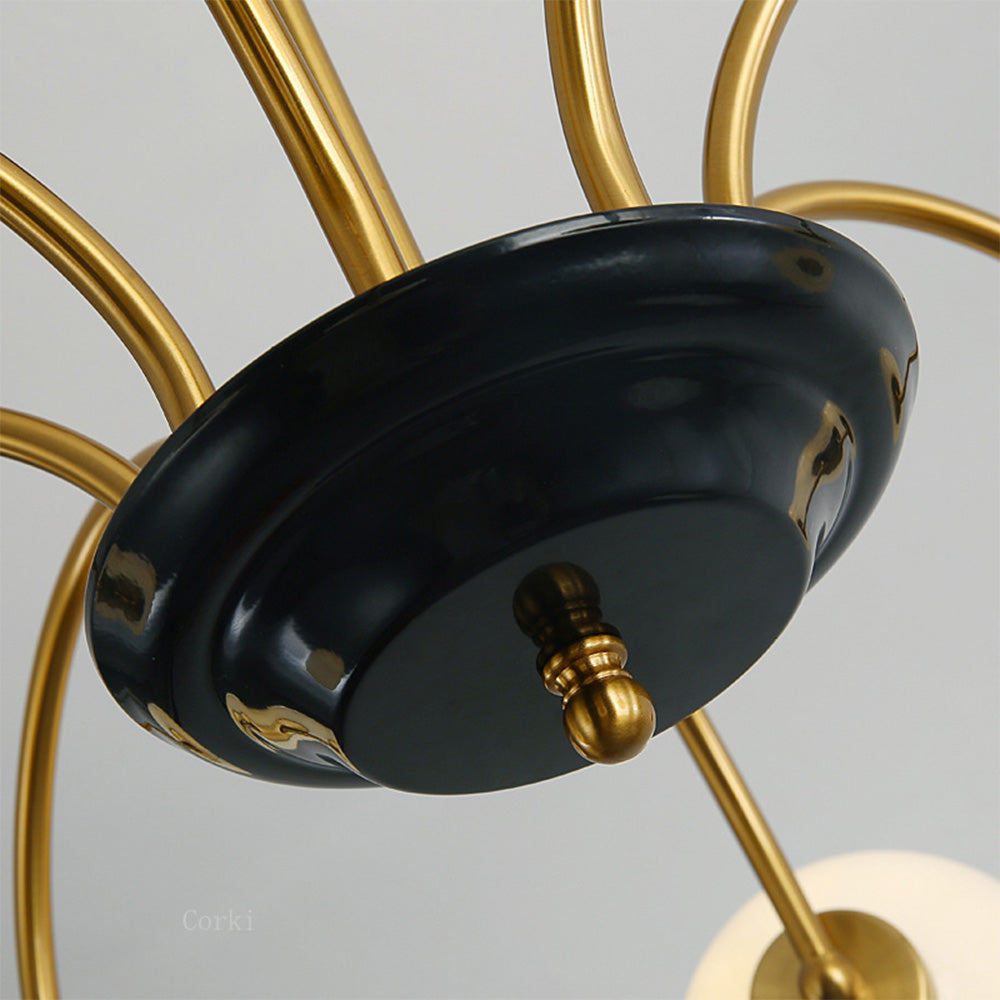 Modern Chrome Kandelaber | Nordisk Glas Taklampa | Nutida Pendellampa | 220V–240V | Brick by Brick