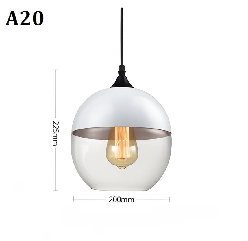 Geometrisk Glas-Pendellampa – Svart &amp; Bärnsten | Stilren Belysning