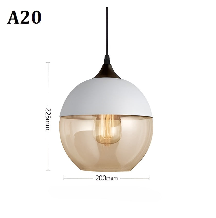 Geometrisk Glas-Pendellampa – Svart &amp; Bärnsten | Stilren Belysning