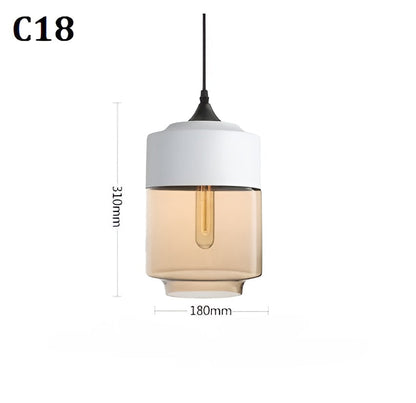 Geometrisk Glas-Pendellampa – Svart &amp; Bärnsten | Stilren Belysning