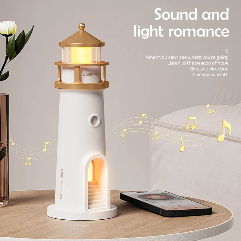 Lighthouse Moon Projektor Lampa – Bluetooth Musik Stjärnklart Nattljus