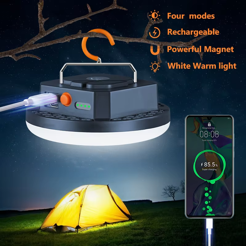 Uppladdningsbar Kraftfull LED Campinglampa – Magnetisk LED Bärbar Tältlampa