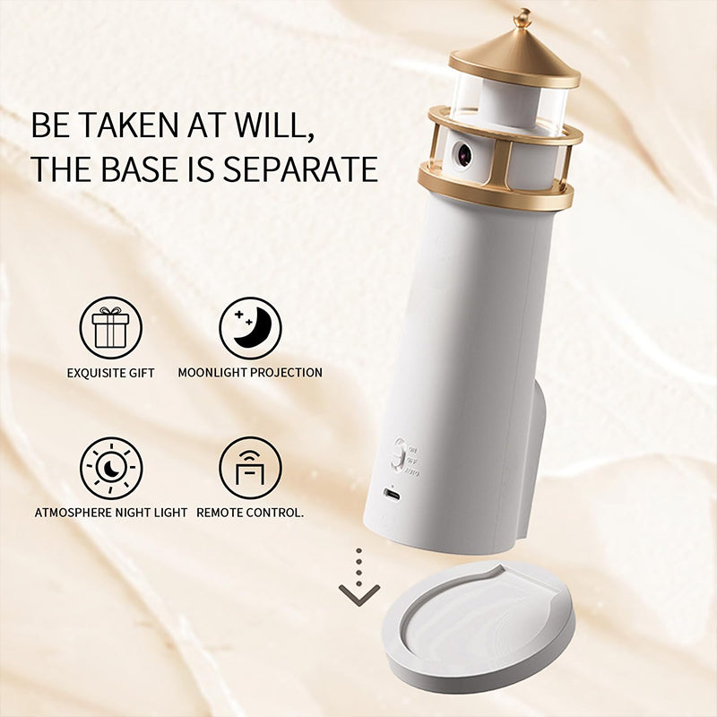 Lighthouse Moon Projektor Lampa – Bluetooth Musik Stjärnklart Nattljus