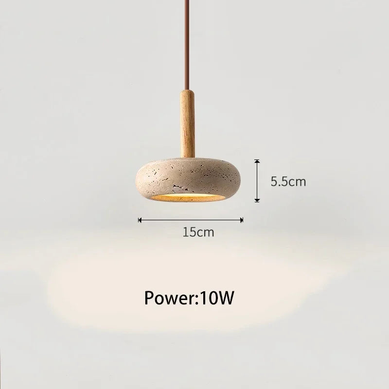 Liten Pendellampa med Travertinsten Design – LED Inomhuslampa för Vardagsrum och Sovrum