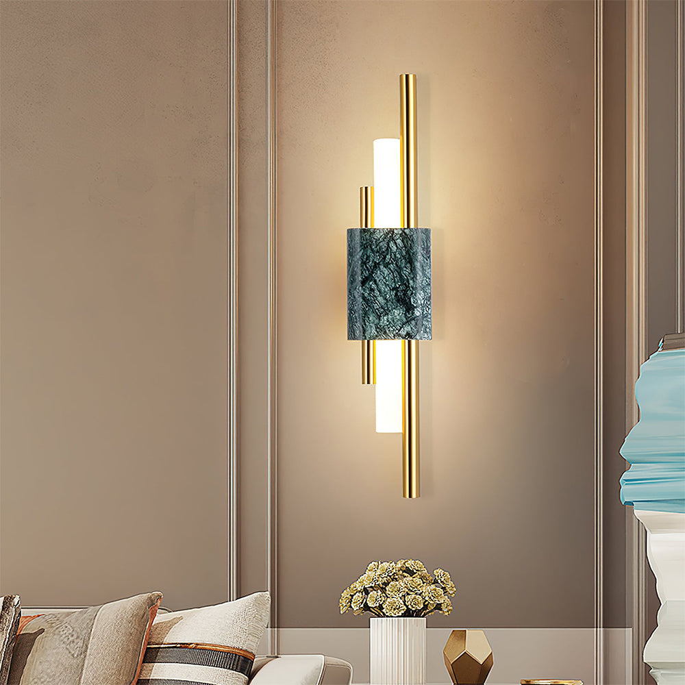 Marmor LED Vägglampa | Modern Sconce | 18/24 Tum | Energisnål | Brick by Brick