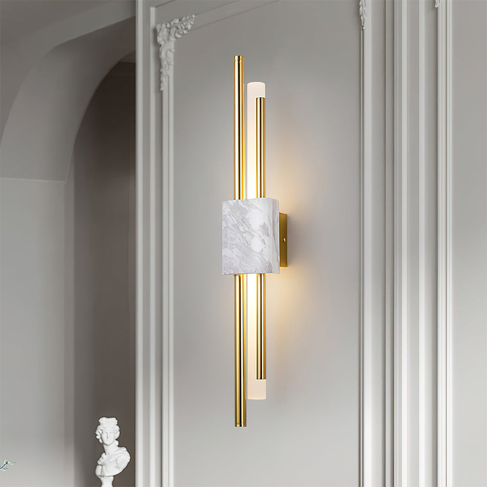 Marmor LED Vägglampa | Modern Sconce | 18/24 Tum | Energisnål | Brick by Brick