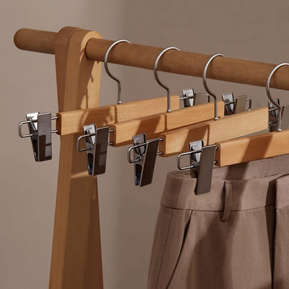 Maxwell Premium Wood Pants Hanger with Clip