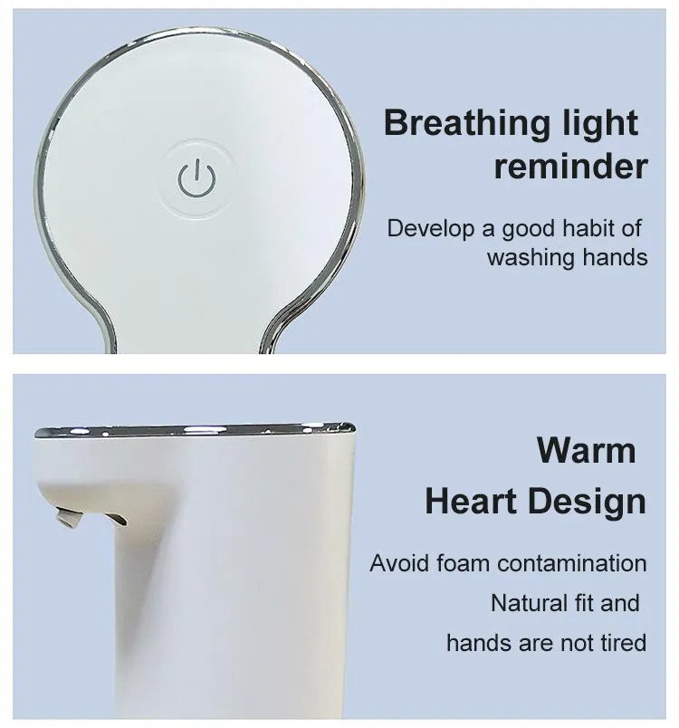 Carvallo Seifenspender Hygisense FoamTouch | Automatisk skumdispenser | 300 ml | Vit | För bad, kök & företag