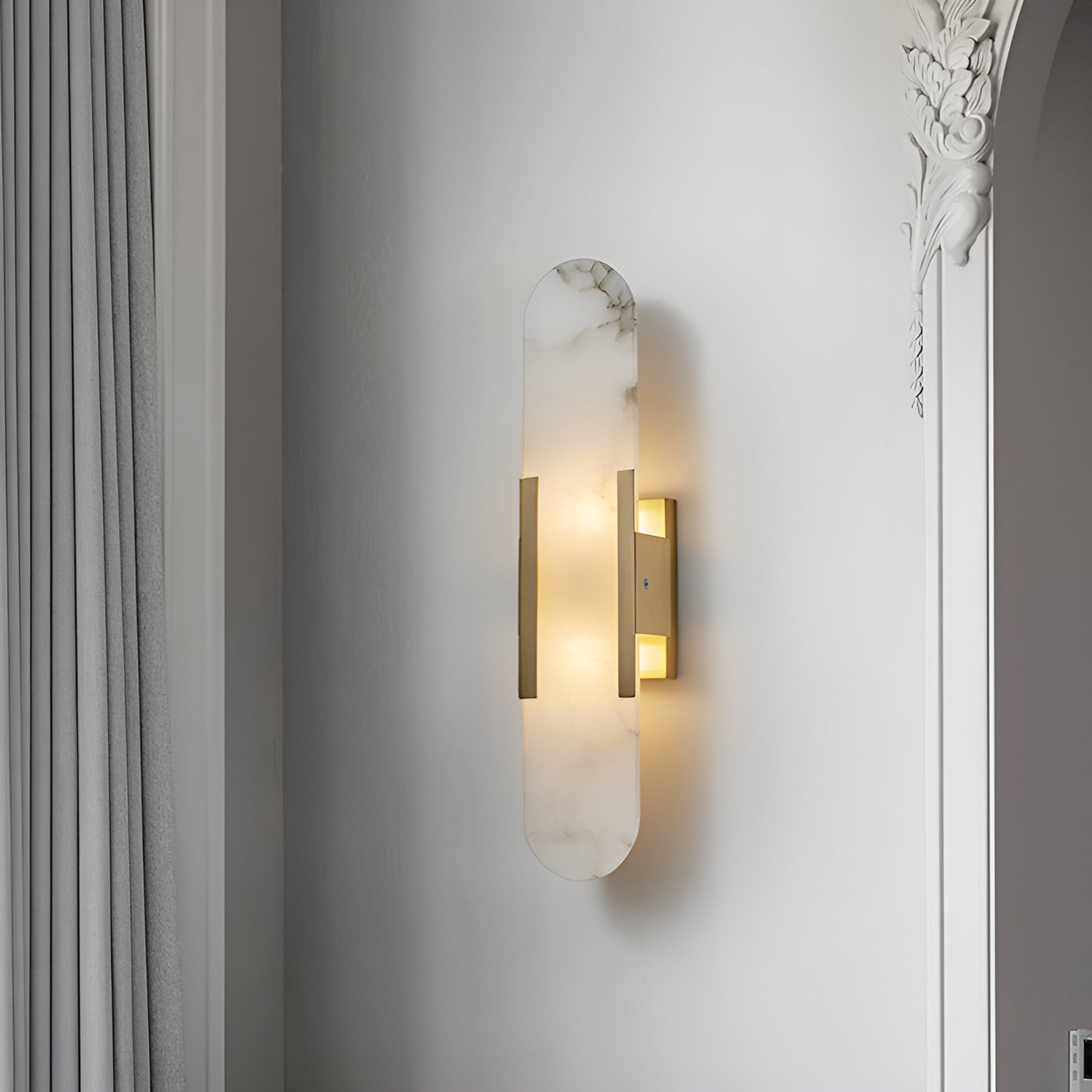 Högkvalitativ Alabaster Vägglampa med Modern Design