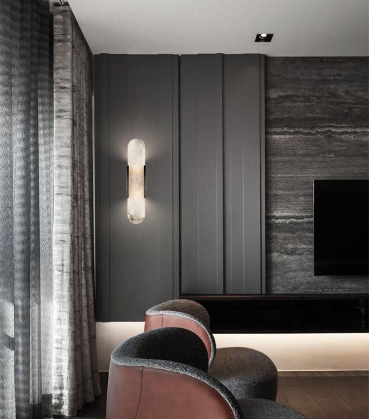 Högkvalitativ Alabaster Vägglampa med Modern Design