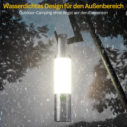 LED-ficklampa med flerfärgade filter – uppladdningsbar USB-C-lampa med camping- och nödbelysningsfunktion