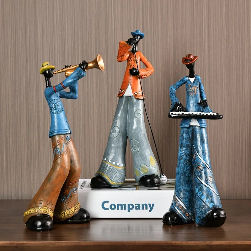 Väggkonst Resin Jazzmusiker Skulptur