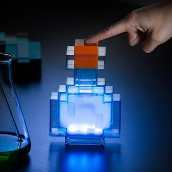 LuxRoyale Minecraft Inspirerad Potion Lampa – Färgväxlande LED Nattlampa med Touchkontroll &amp; USB Uppladdningsbar