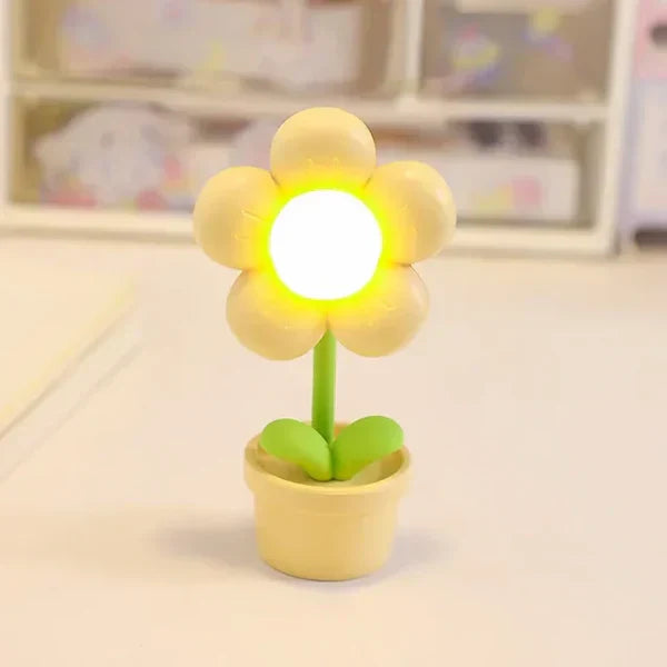 Söt blomster-nattlampa för barn – LED bordslampa i blomsterdesign för barnrummet