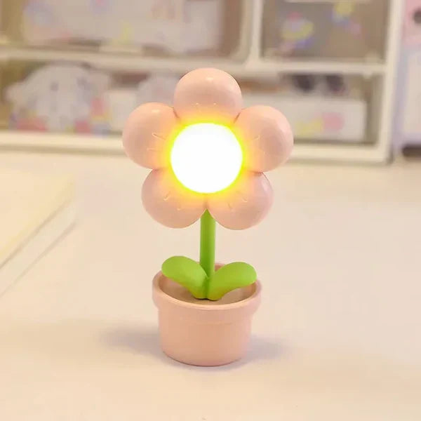 Söt blomster-nattlampa för barn – LED bordslampa i blomsterdesign för barnrummet