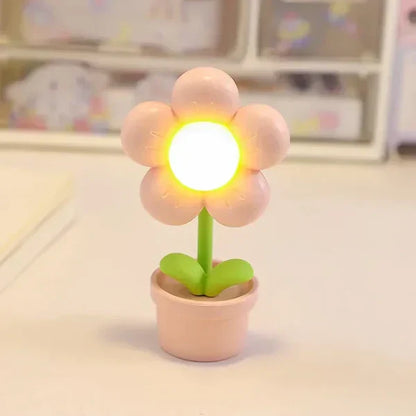 Söt blomster-nattlampa för barn – LED bordslampa i blomsterdesign för barnrummet