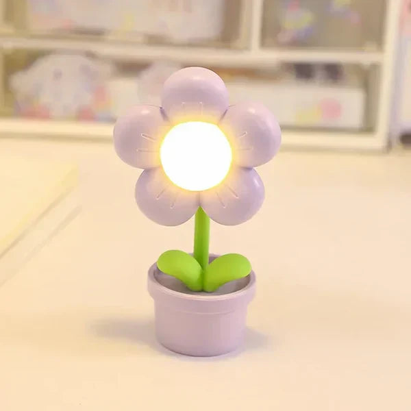 Söt blomster-nattlampa för barn – LED bordslampa i blomsterdesign för barnrummet