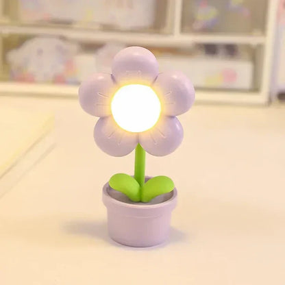 Söt blomster-nattlampa för barn – LED bordslampa i blomsterdesign för barnrummet