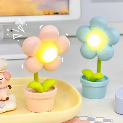 Söt blomster-nattlampa för barn – LED bordslampa i blomsterdesign för barnrummet