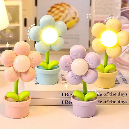 Söt blomster-nattlampa för barn – LED bordslampa i blomsterdesign för barnrummet