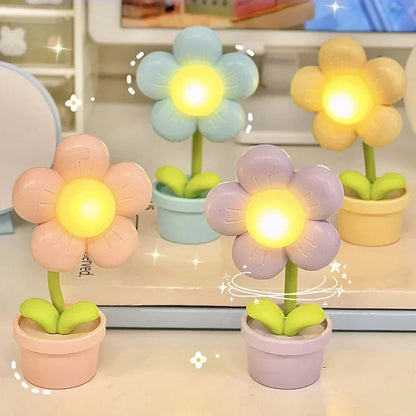 Söt blomster-nattlampa för barn – LED bordslampa i blomsterdesign för barnrummet