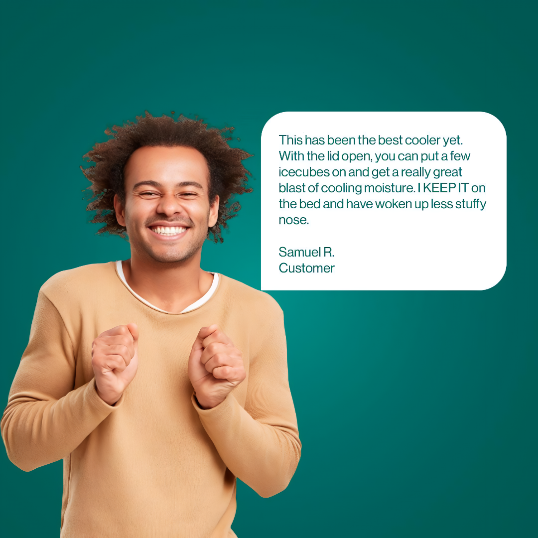 Carvallo Mini Luftkylare med PolarWave-teknologi | Extremt Tyst & Uppladdningsbar | Bärbar & Energibesparande | För Kontor, Sovrum & På Färden