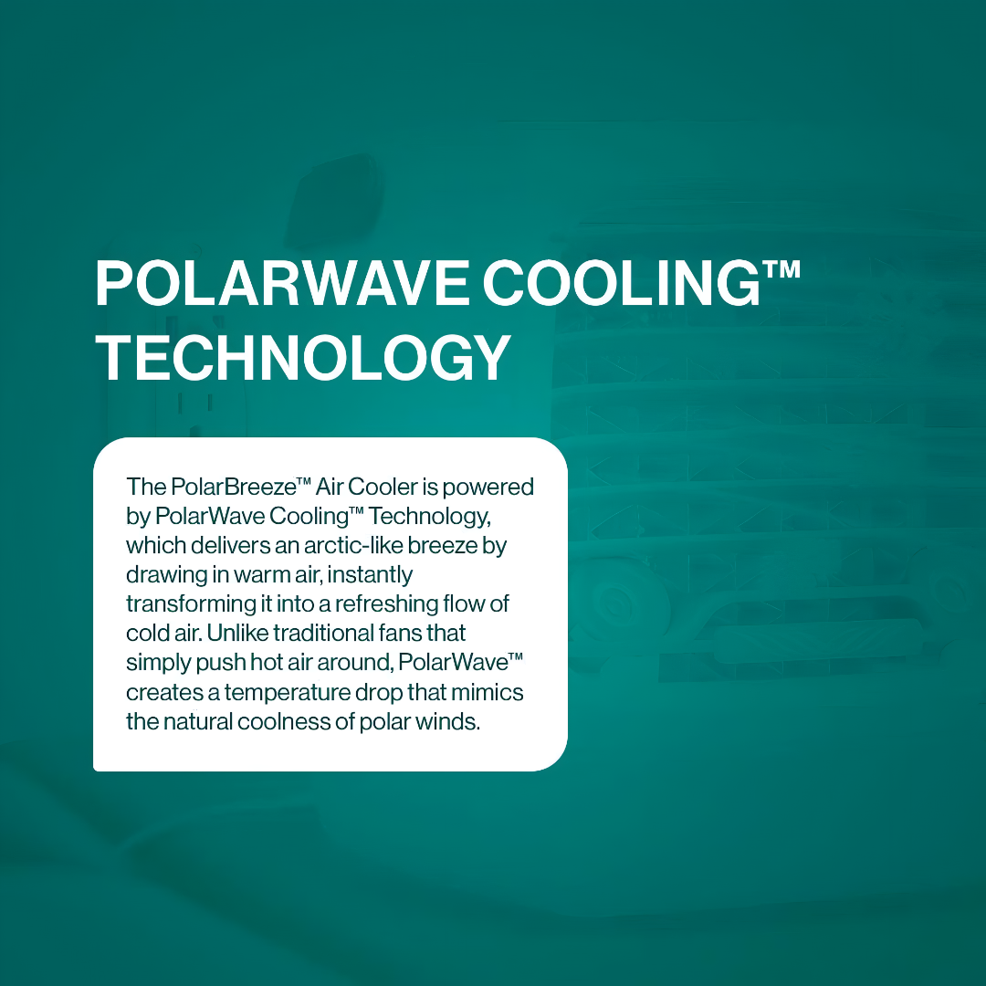Carvallo Mini Luftkylare med PolarWave-teknologi | Extremt Tyst &amp; Uppladdningsbar | Bärbar &amp; Energibesparande | För Kontor, Sovrum &amp; På Färden