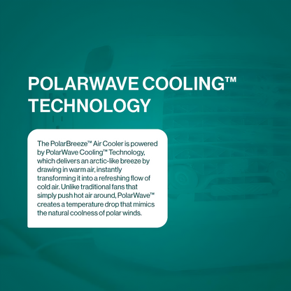 Carvallo Mini Luftkylare med PolarWave-teknologi | Extremt Tyst &amp; Uppladdningsbar | Bärbar &amp; Energibesparande | För Kontor, Sovrum &amp; På Färden
