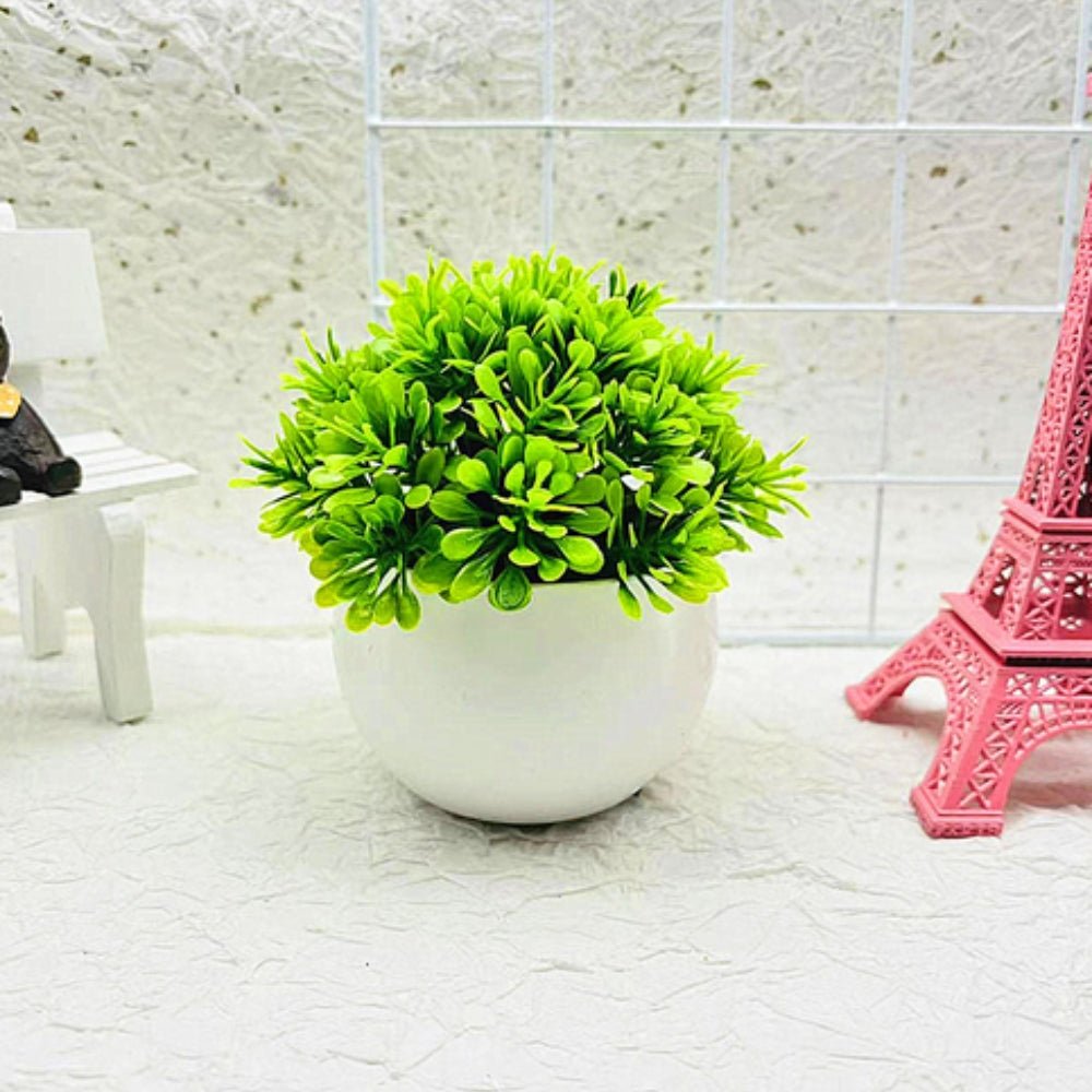 Minimalistisk konstgjord boxwood bonsai kruka dekoration