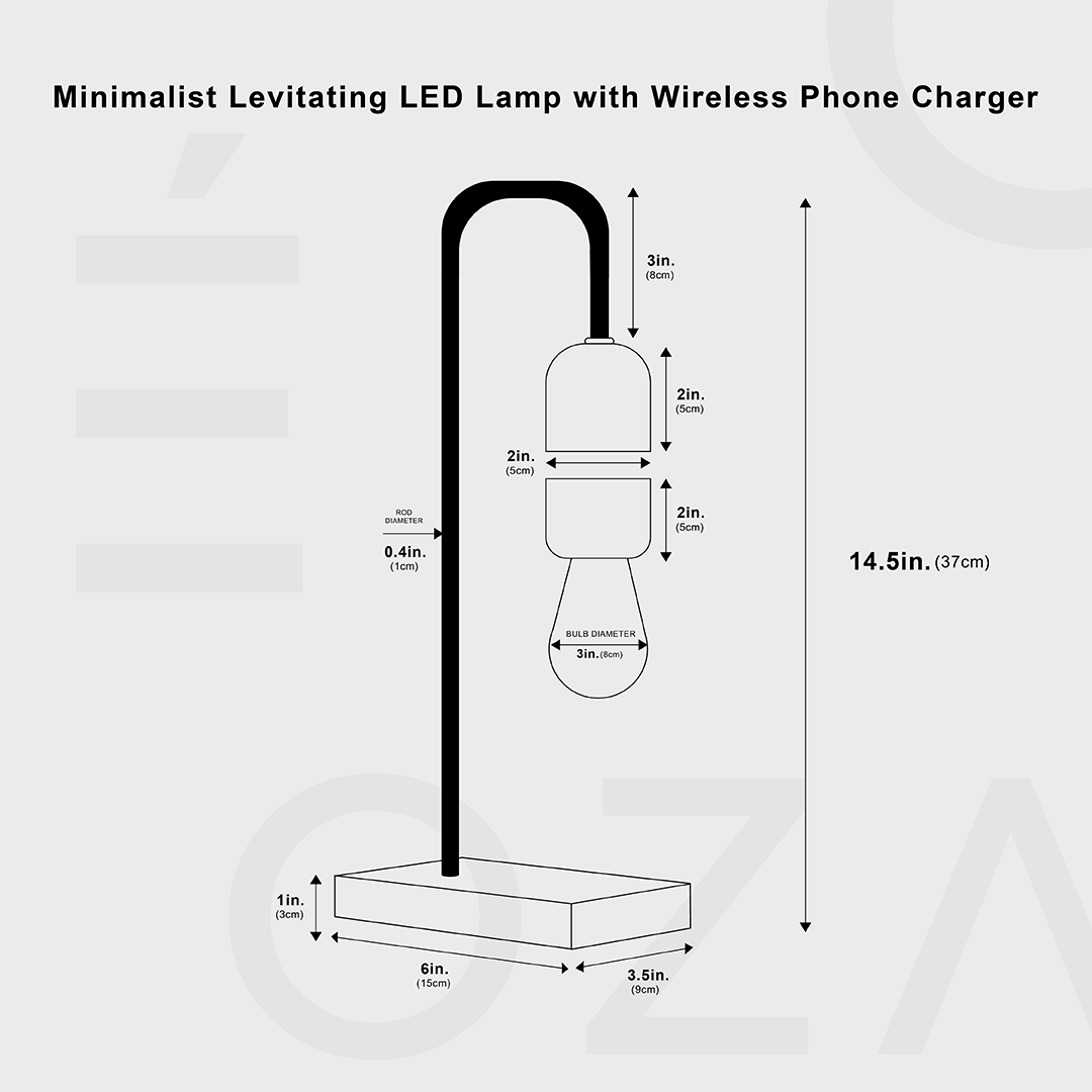 Minimalistisk Svävande LED-lampa med Trådlös Telefonladdare