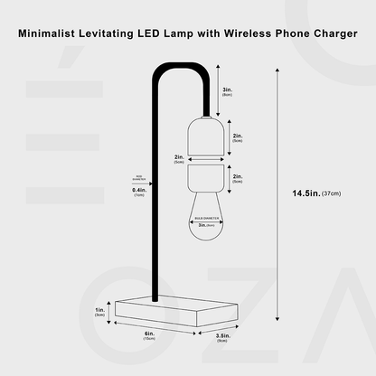 Minimalistisk Svävande LED-lampa med Trådlös Telefonladdare