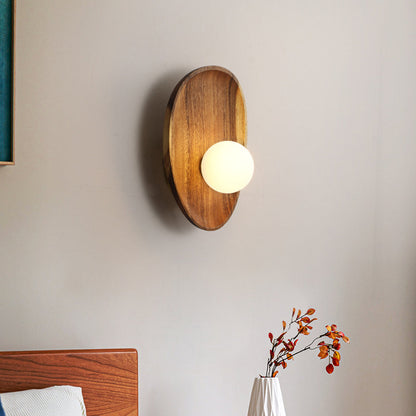 Minimalistisk Massiv Trä Vägglampa