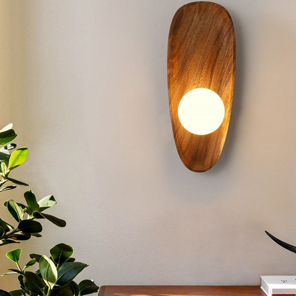 Minimalistisk Massiv Trä Vägglampa