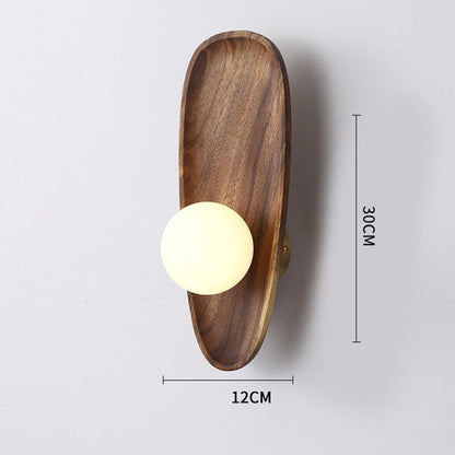 Minimalistisk Massiv Trä Vägglampa