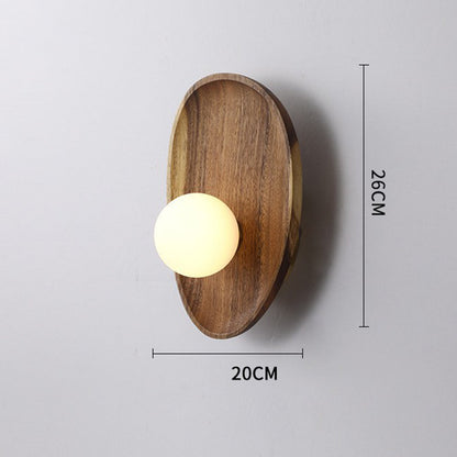 Minimalistisk Massiv Trä Vägglampa