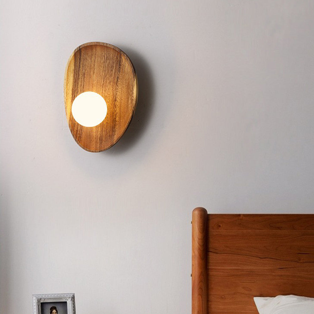 Minimalistisk Massiv Trä Vägglampa