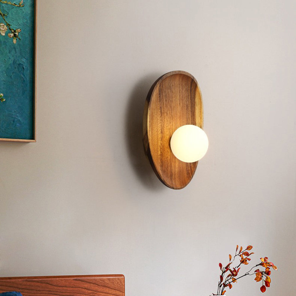 Minimalistisk Massiv Trä Vägglampa