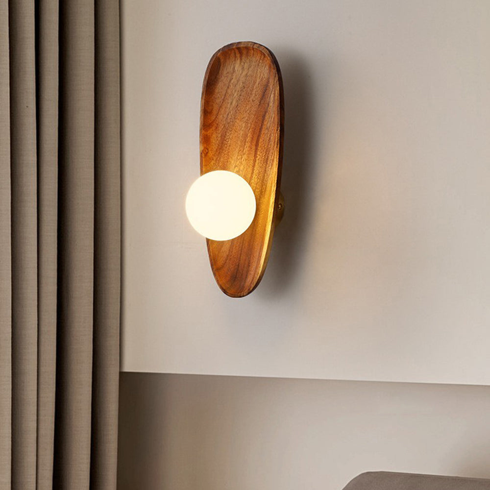 Minimalistisk Massiv Trä Vägglampa