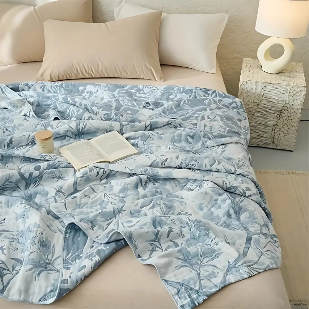 Mirel All-Season Bomull Blommig Filt