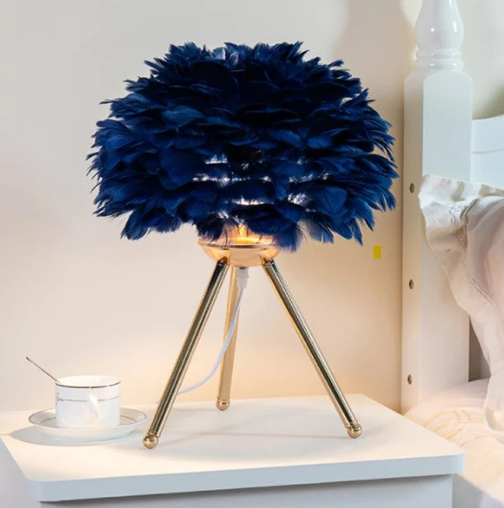 Lyxig fjäder LED-bordslampa