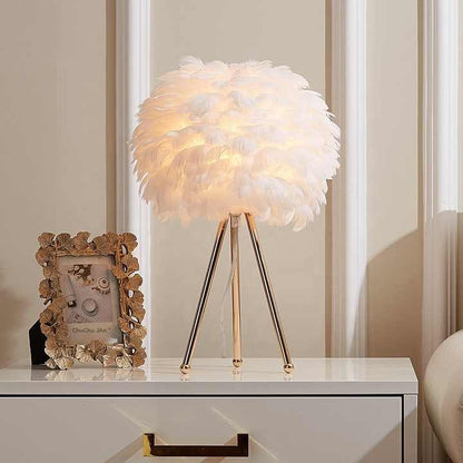 Lyxig fjäder LED-bordslampa