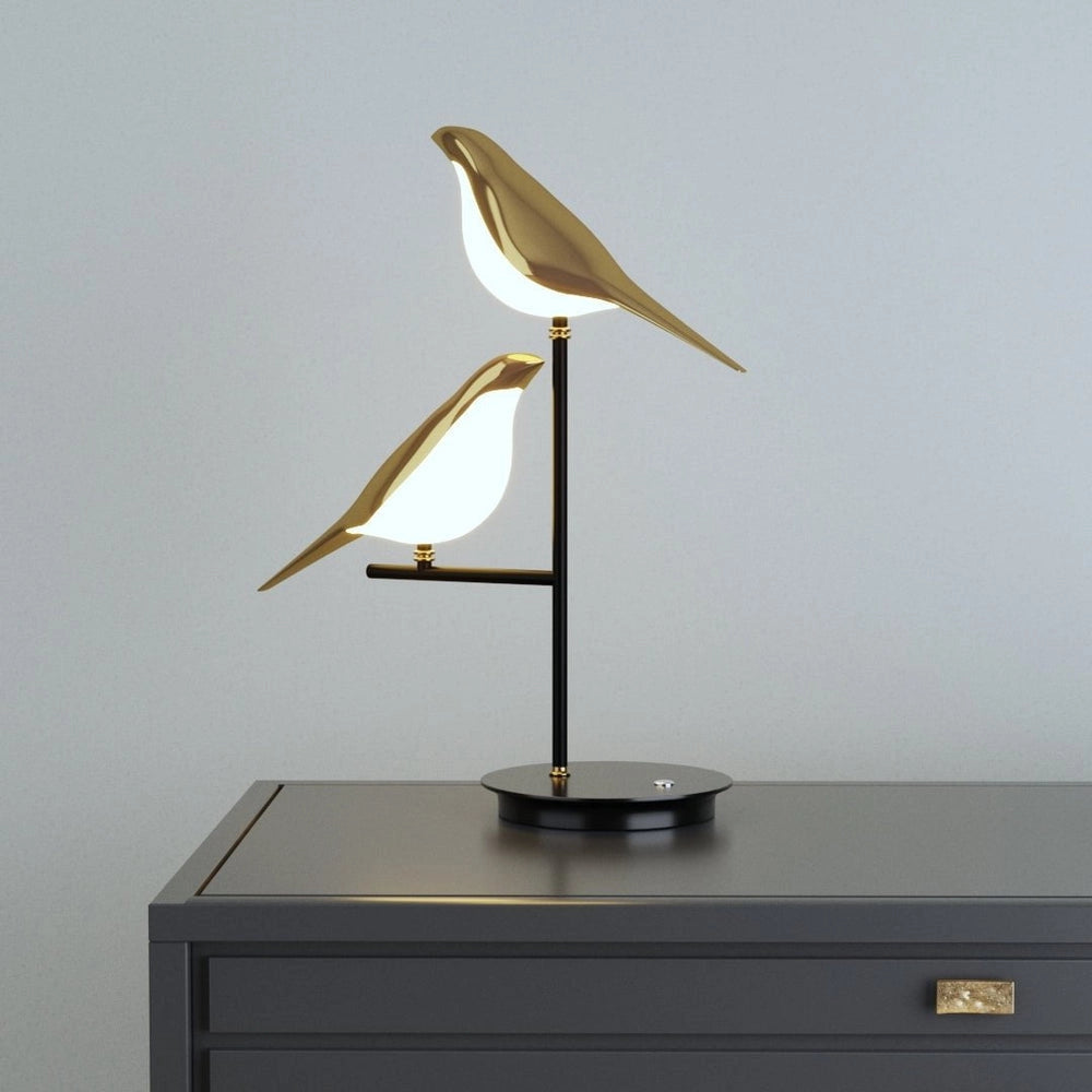 MisterBird LED-skrivbordslampa – Postmodern fågeldesign, Justerbar ljusstyrka, Energieffektiv belysning