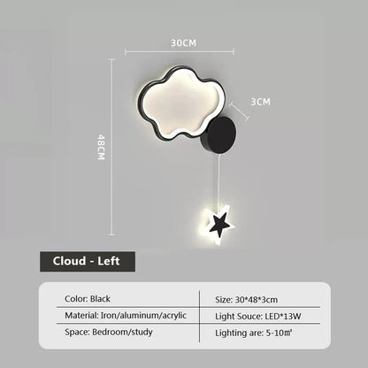 LumiDroom - Moln Stjärna Måne LED-Vägglampa