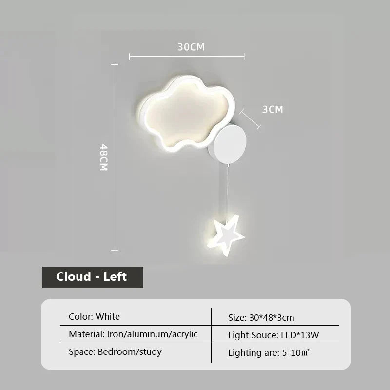 LumiDroom - Moln Stjärna Måne LED-Vägglampa