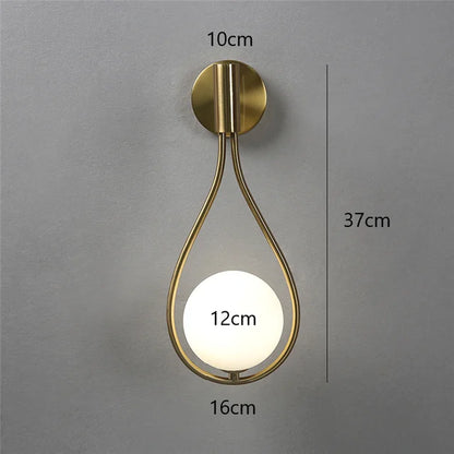 CrystalGleam - Metall Glaskula LED Vägglampa