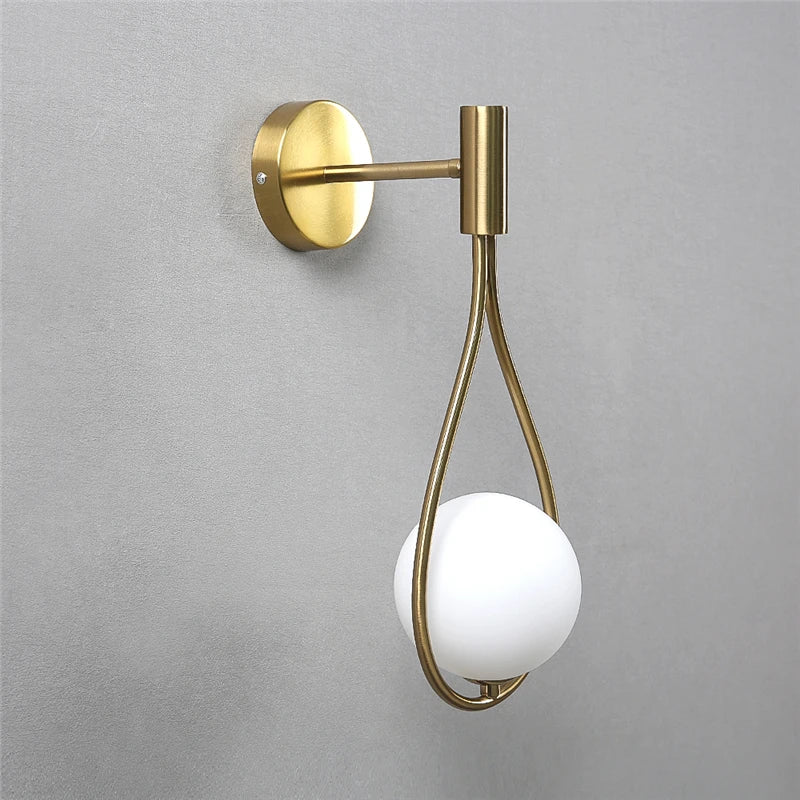 CrystalGleam - Metall Glaskula LED Vägglampa