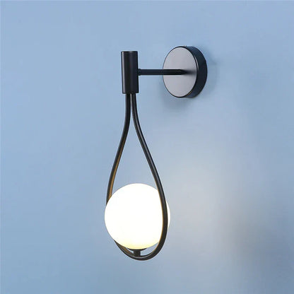 CrystalGleam - Metall Glaskula LED Vägglampa
