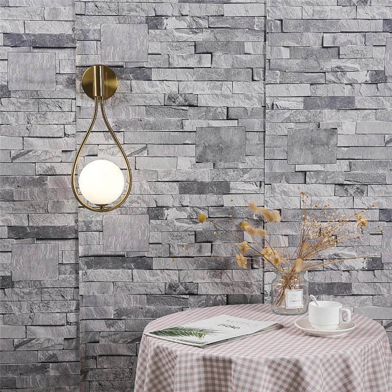 CrystalGleam - Metall Glaskula LED Vägglampa